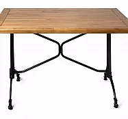 Кованый стол с деревянной столешницей