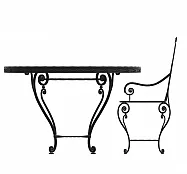 Кованый стол и стул